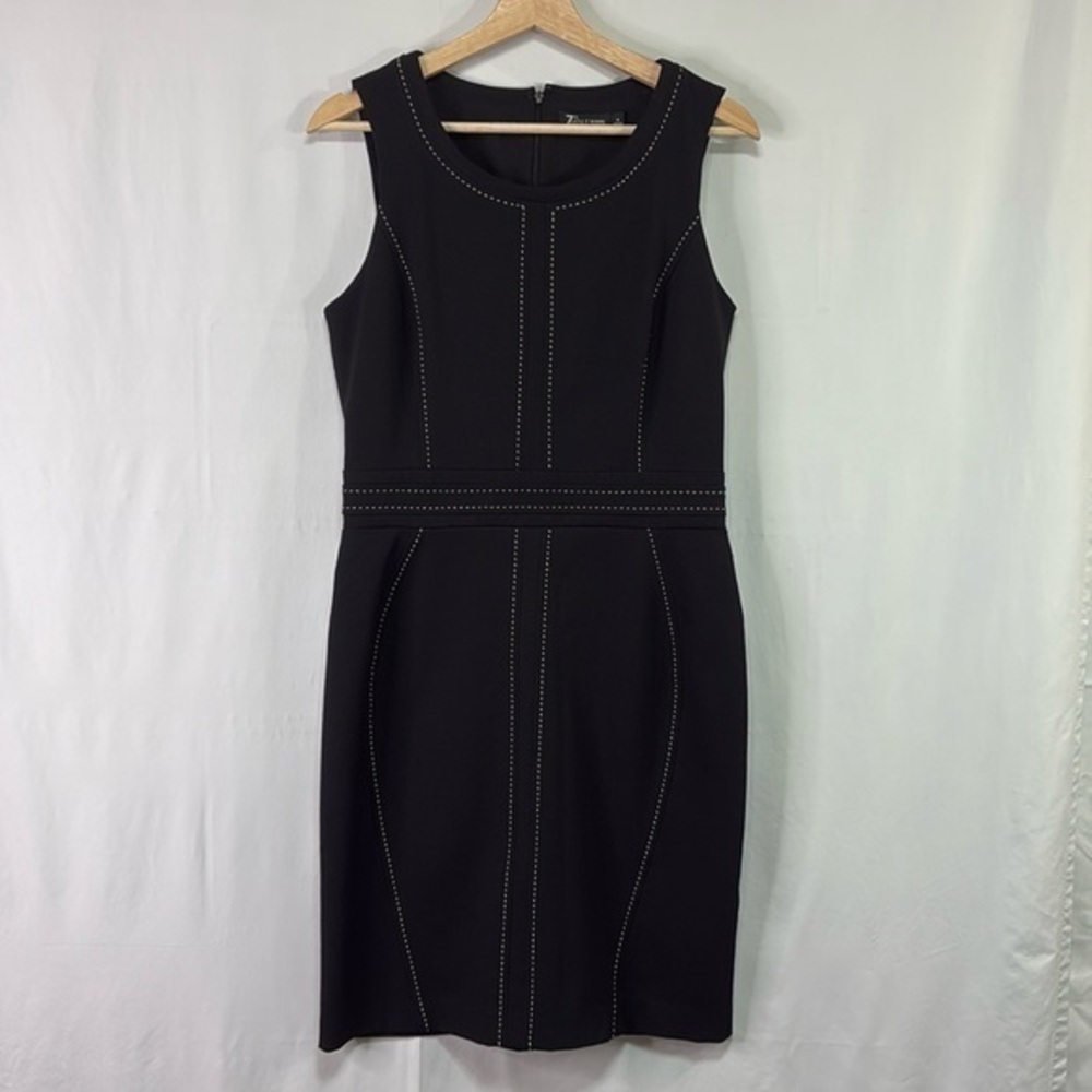 🥒 7th Ave suiting collection black tailored dress white contrast stitching